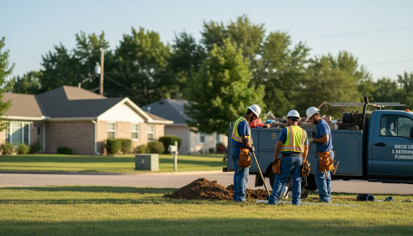 Residential water line and bathroom plumbing service in Ottine, TX